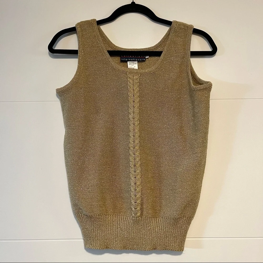 Vintage Gold Sweater Vest - Picture 1 of 14